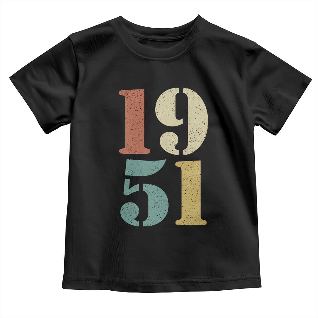 75th Birthday Toddler T Shirt Classic Retro 1951 70 Year Old Gifts TS10 Black Print Your Wear