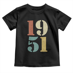 75th Birthday Toddler T Shirt Classic Retro 1951 70 Year Old Gifts TS10 Black Print Your Wear