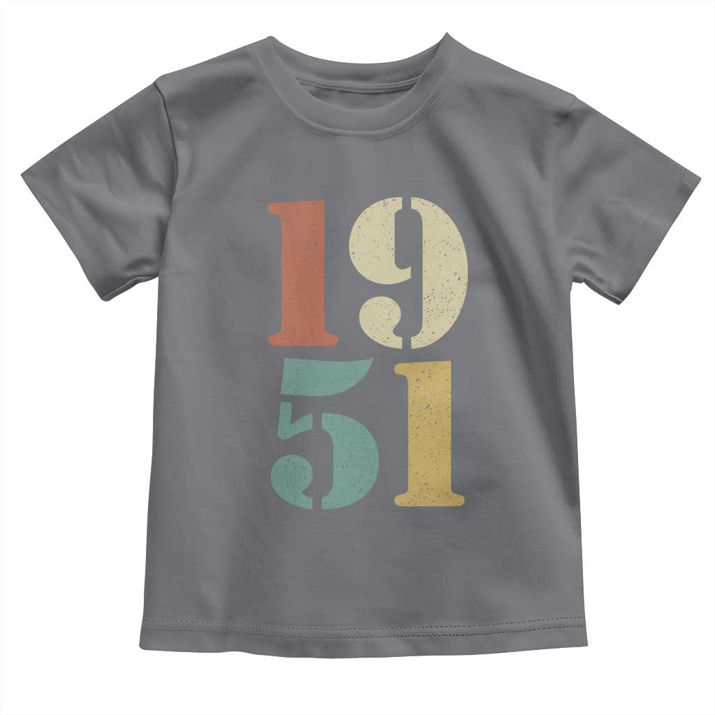 75th Birthday Toddler T Shirt Classic Retro 1951 70 Year Old Gifts TS10 Charcoal Print Your Wear