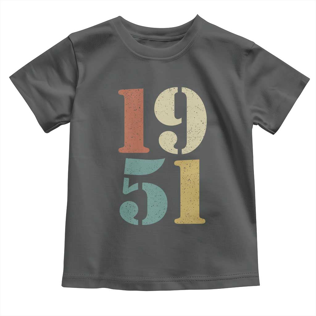 75th Birthday Toddler T Shirt Classic Retro 1951 70 Year Old Gifts TS10 Dark Heather Print Your Wear