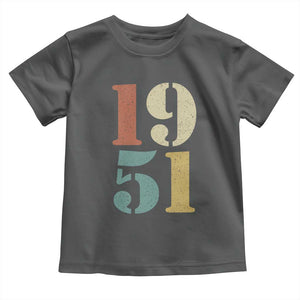 75th Birthday Toddler T Shirt Classic Retro 1951 70 Year Old Gifts TS10 Dark Heather Print Your Wear
