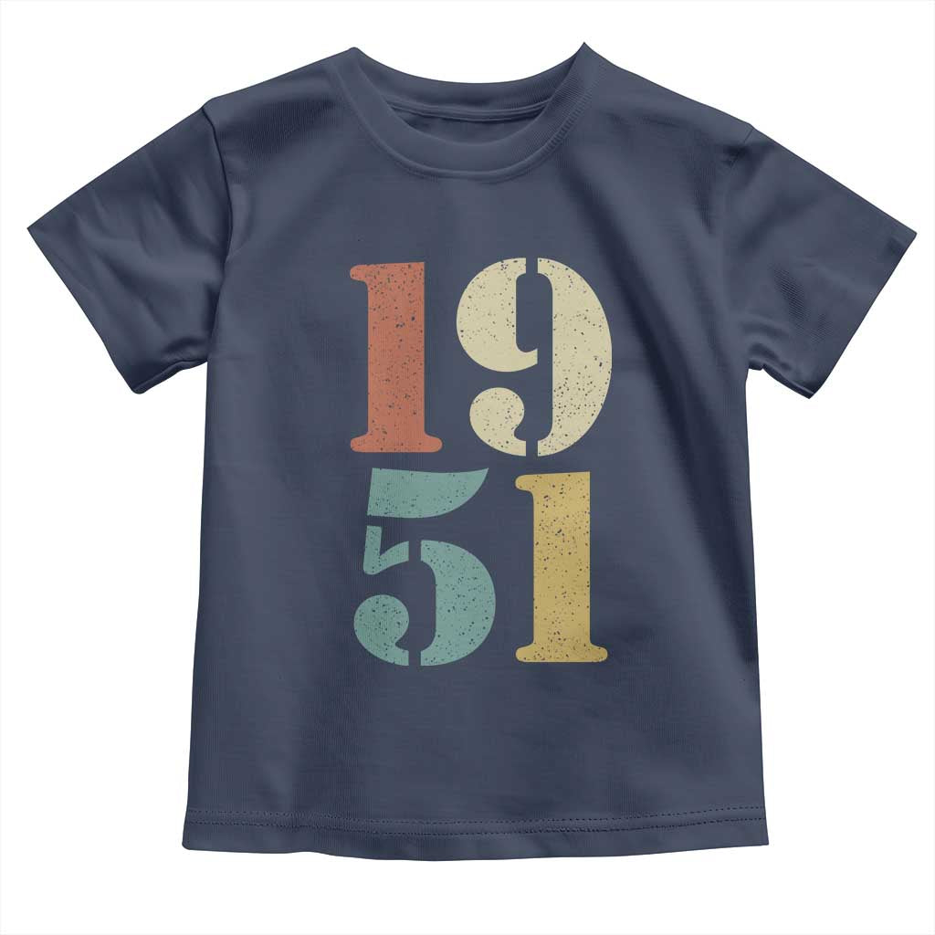 75th Birthday Toddler T Shirt Classic Retro 1951 70 Year Old Gifts TS10 Navy Print Your Wear
