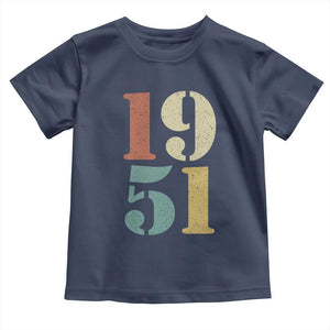 75th Birthday Toddler T Shirt Classic Retro 1951 70 Year Old Gifts TS10 Navy Print Your Wear