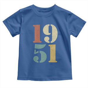 75th Birthday Toddler T Shirt Classic Retro 1951 70 Year Old Gifts TS10 Royal Blue Print Your Wear