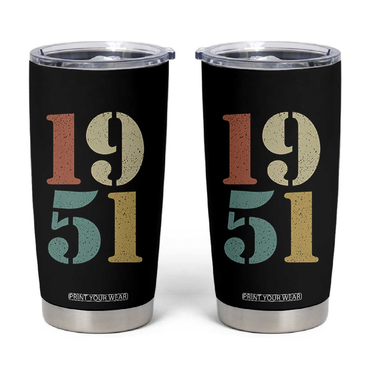 75th Birthday Tumbler Cup Classic Retro 1951 70 Year Old Gifts TS10 Black Print Your Wear