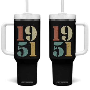 75th Birthday Tumbler With Handle Classic Retro 1951 70 Year Old Gifts TS10 One Size: 40 oz Black Print Your Wear