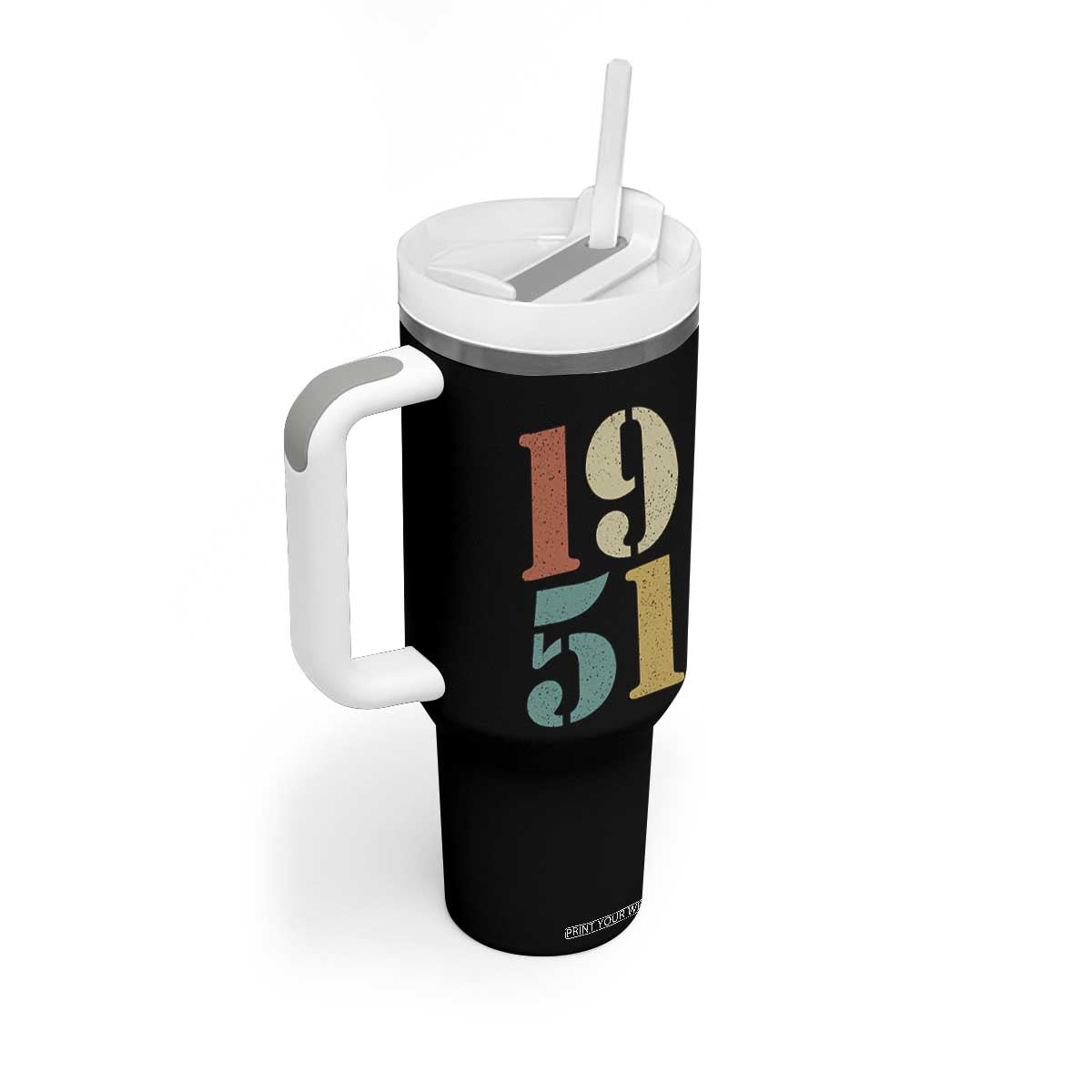 75th Birthday Tumbler With Handle Classic Retro 1951 70 Year Old Gifts TS10 Print Your Wear