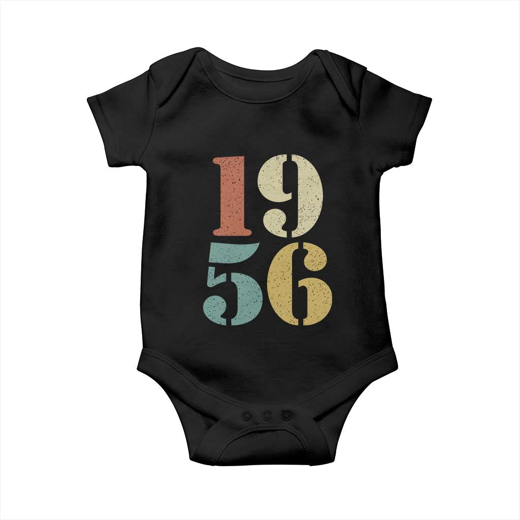 70th Birthday Baby Onesie Classic Retro 1956 70 Year Old Gifts TS10 Black Print Your Wear