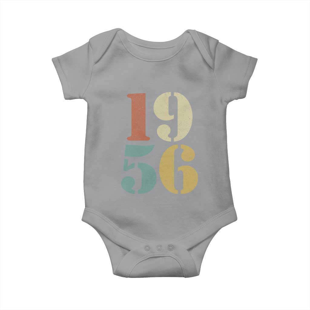 70th Birthday Baby Onesie Classic Retro 1956 70 Year Old Gifts TS10 Sport Gray Print Your Wear
