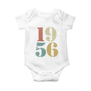 70th Birthday Baby Onesie Classic Retro 1956 70 Year Old Gifts TS10 White Print Your Wear
