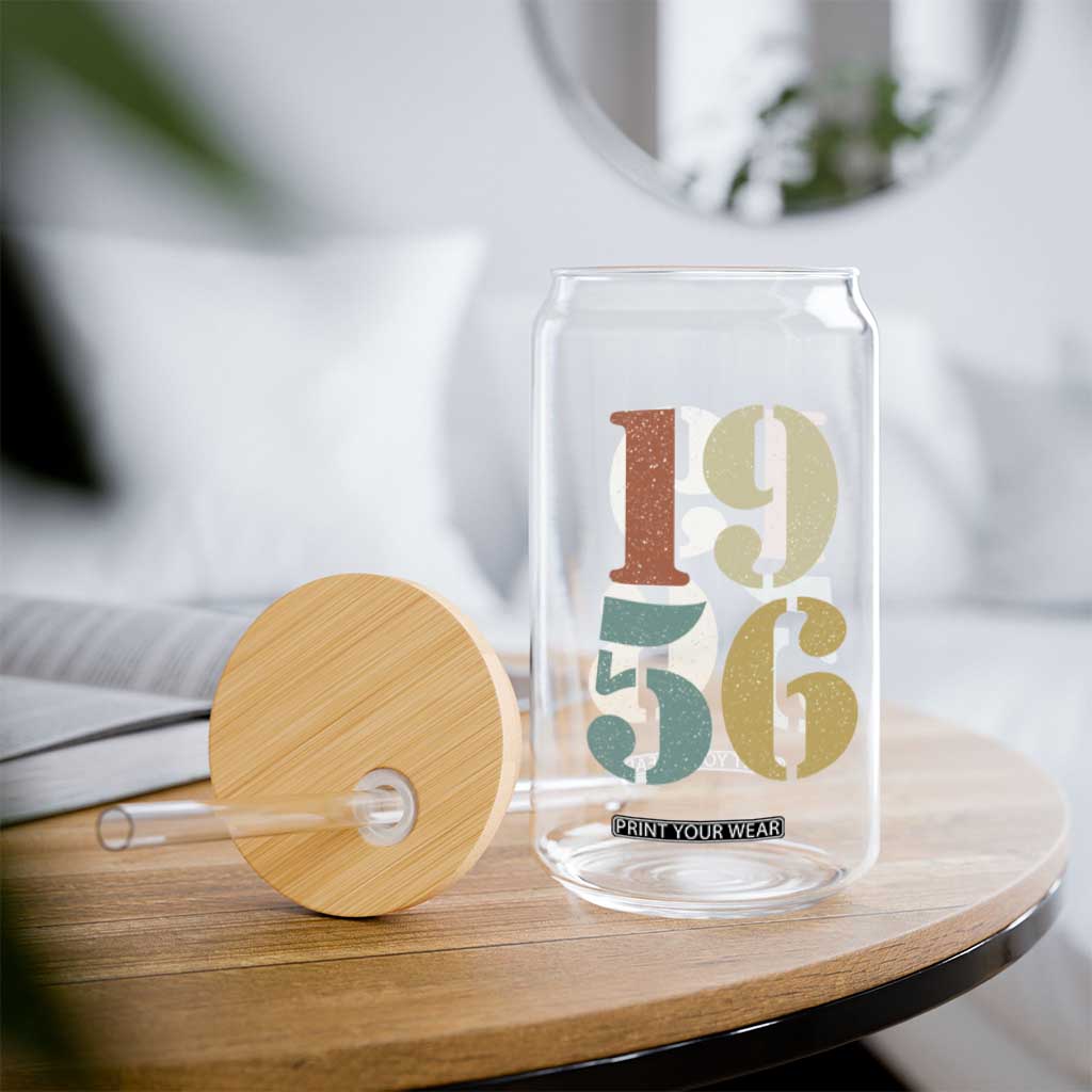 70th Birthday Glass Can Classic Retro 1956 70 Year Old Gifts TS10 Print Your Wear