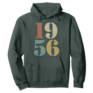 70th Birthday Hoodie Classic Retro 1956 70 Year Old Gifts TS10 Dark Forest Green Print Your Wear
