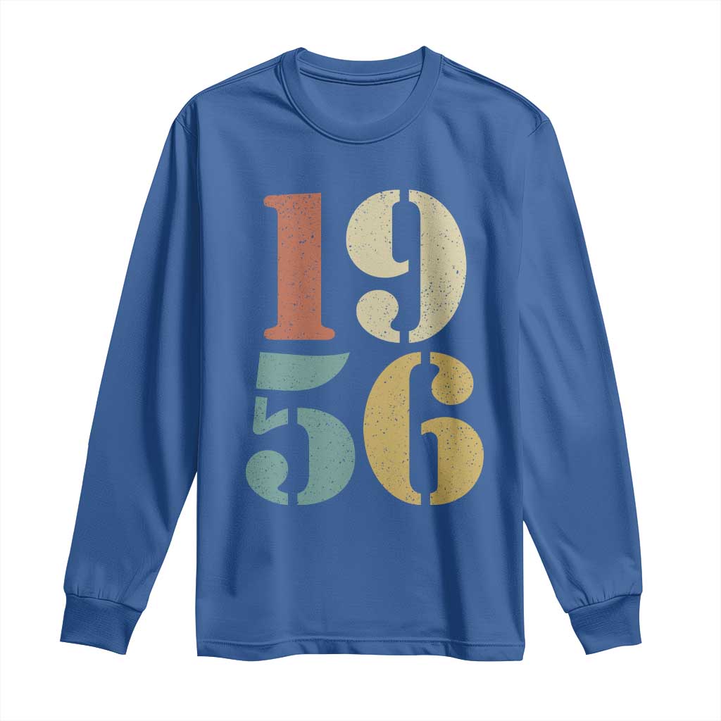 70th Birthday Long Sleeve Shirt Classic Retro 1956 70 Year Old Gifts TS10 Royal Blue Print Your Wear