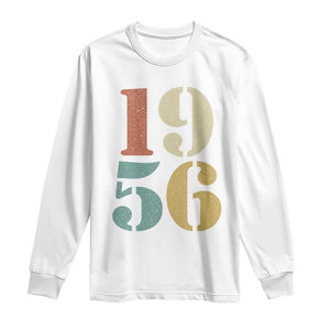 70th Birthday Long Sleeve Shirt Classic Retro 1956 70 Year Old Gifts TS10 White Print Your Wear