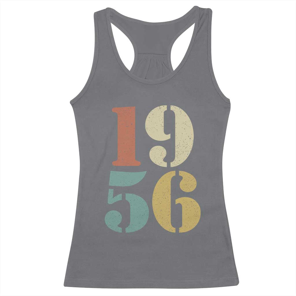 70th Birthday Racerback Tank Top Classic Retro 1956 70 Year Old Gifts TS10 Charcoal Print Your Wear
