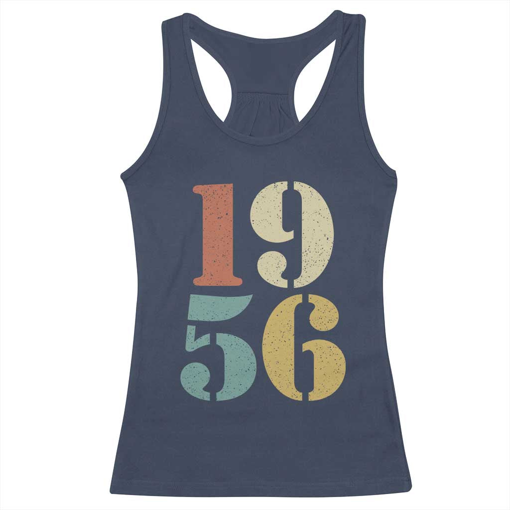 70th Birthday Racerback Tank Top Classic Retro 1956 70 Year Old Gifts TS10 Navy Print Your Wear