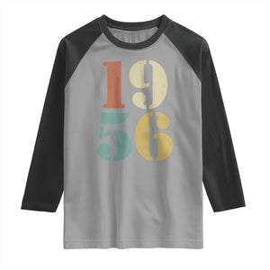 70th Birthday Raglan Shirt Classic Retro 1956 70 Year Old Gifts TS10 Sport Gray Black Print Your Wear