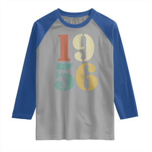 70th Birthday Raglan Shirt Classic Retro 1956 70 Year Old Gifts TS10 Sport Gray Royal Print Your Wear