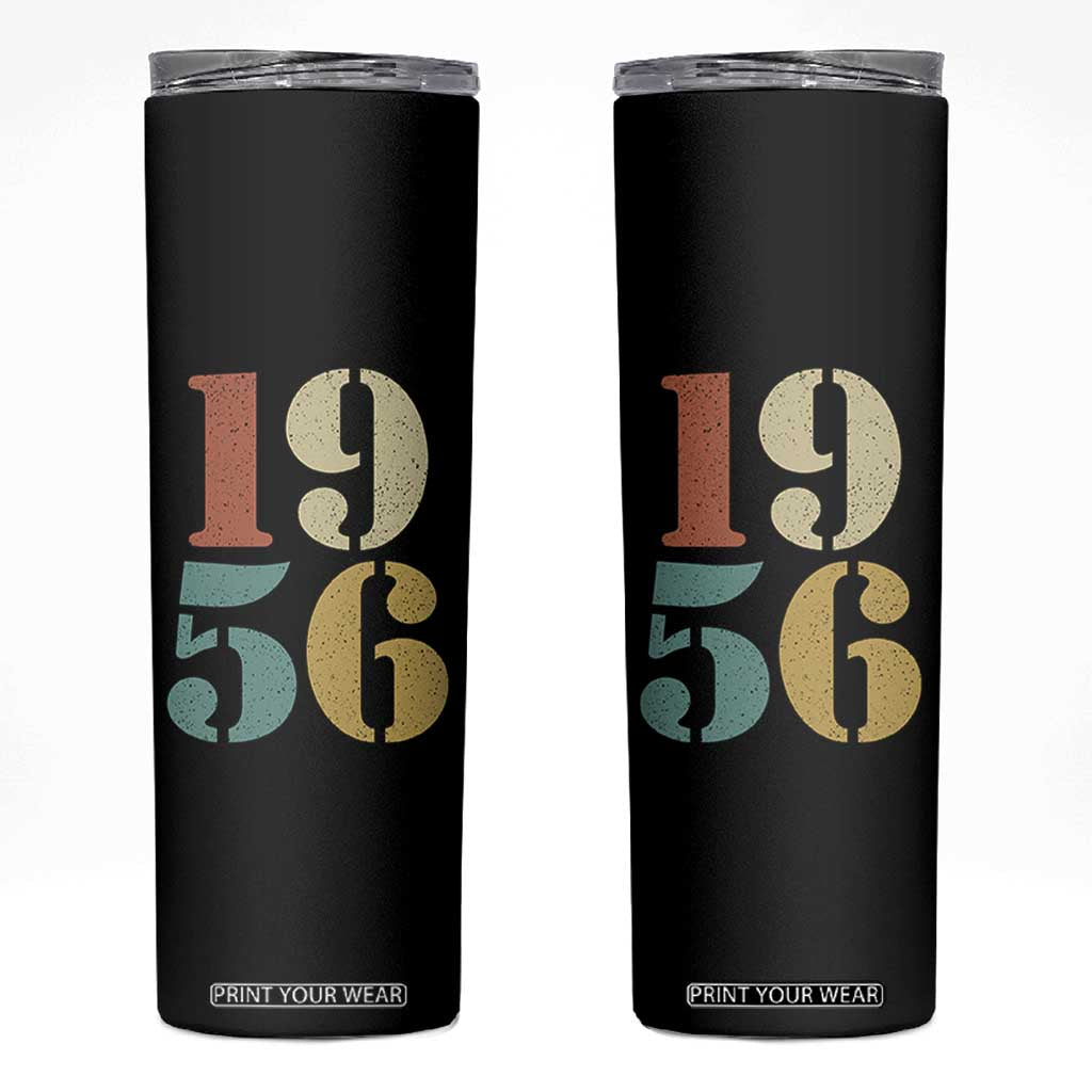 70th Birthday Skinny Tumbler Classic Retro 1956 70 Year Old Gifts TS10 Black Print Your Wear