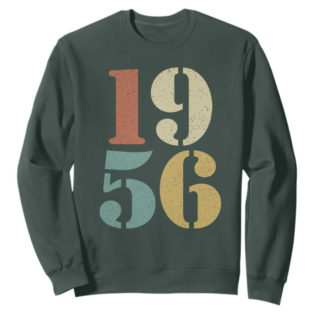 70th Birthday Sweatshirt Classic Retro 1956 70 Year Old Gifts TS10 Dark Forest Green Print Your Wear