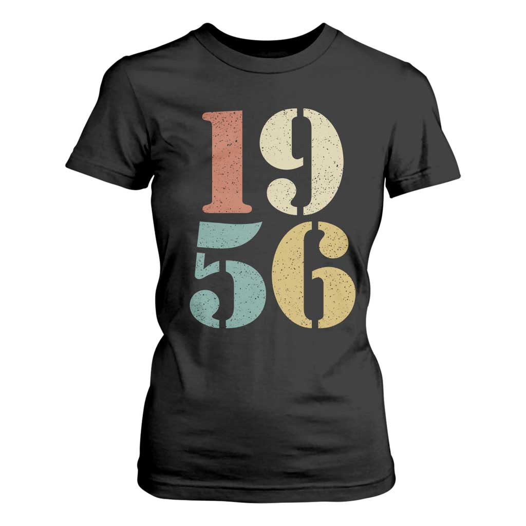 70th Birthday T Shirt For Women Classic Retro 1956 70 Year Old Gifts TS10 Black Print Your Wear