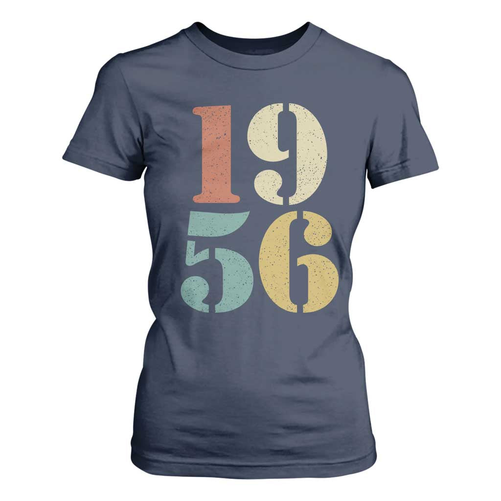 70th Birthday T Shirt For Women Classic Retro 1956 70 Year Old Gifts TS10 Navy Print Your Wear