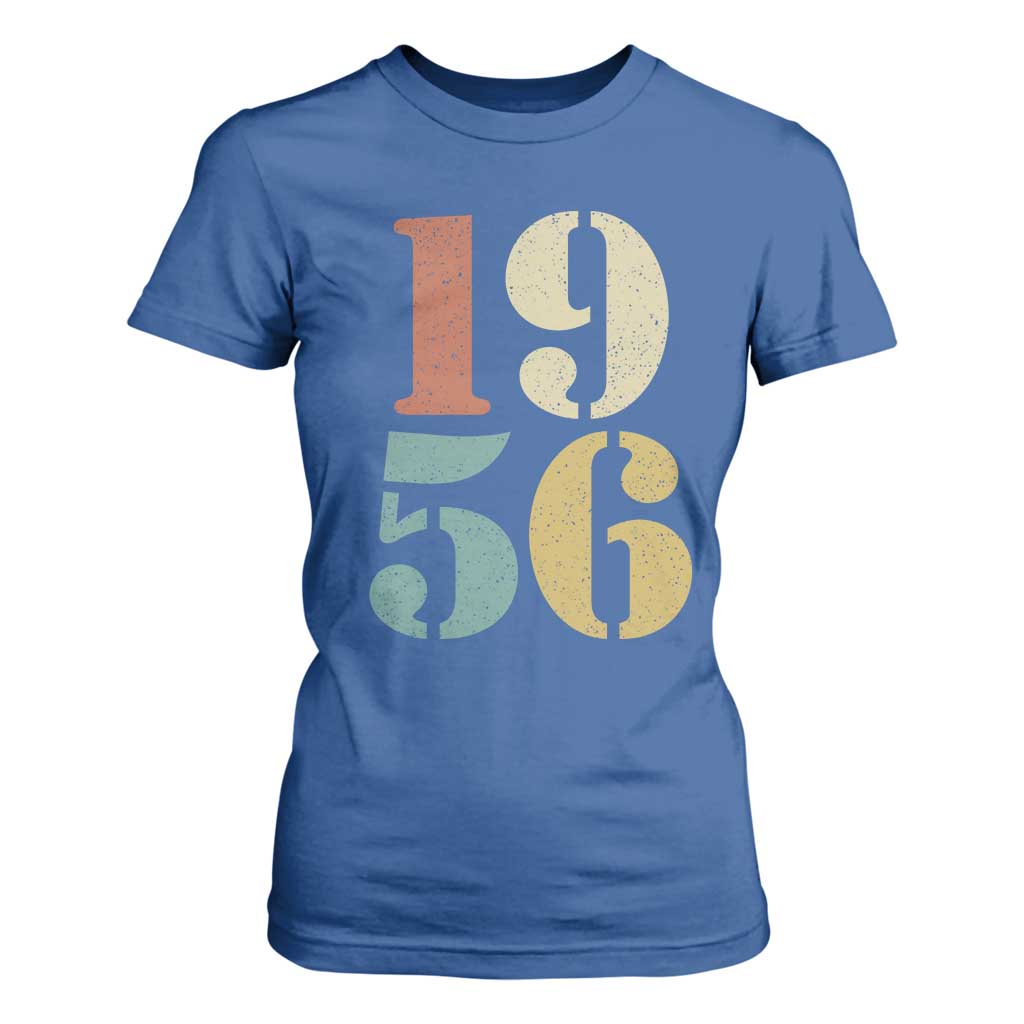 70th Birthday T Shirt For Women Classic Retro 1956 70 Year Old Gifts TS10 Royal Blue Print Your Wear