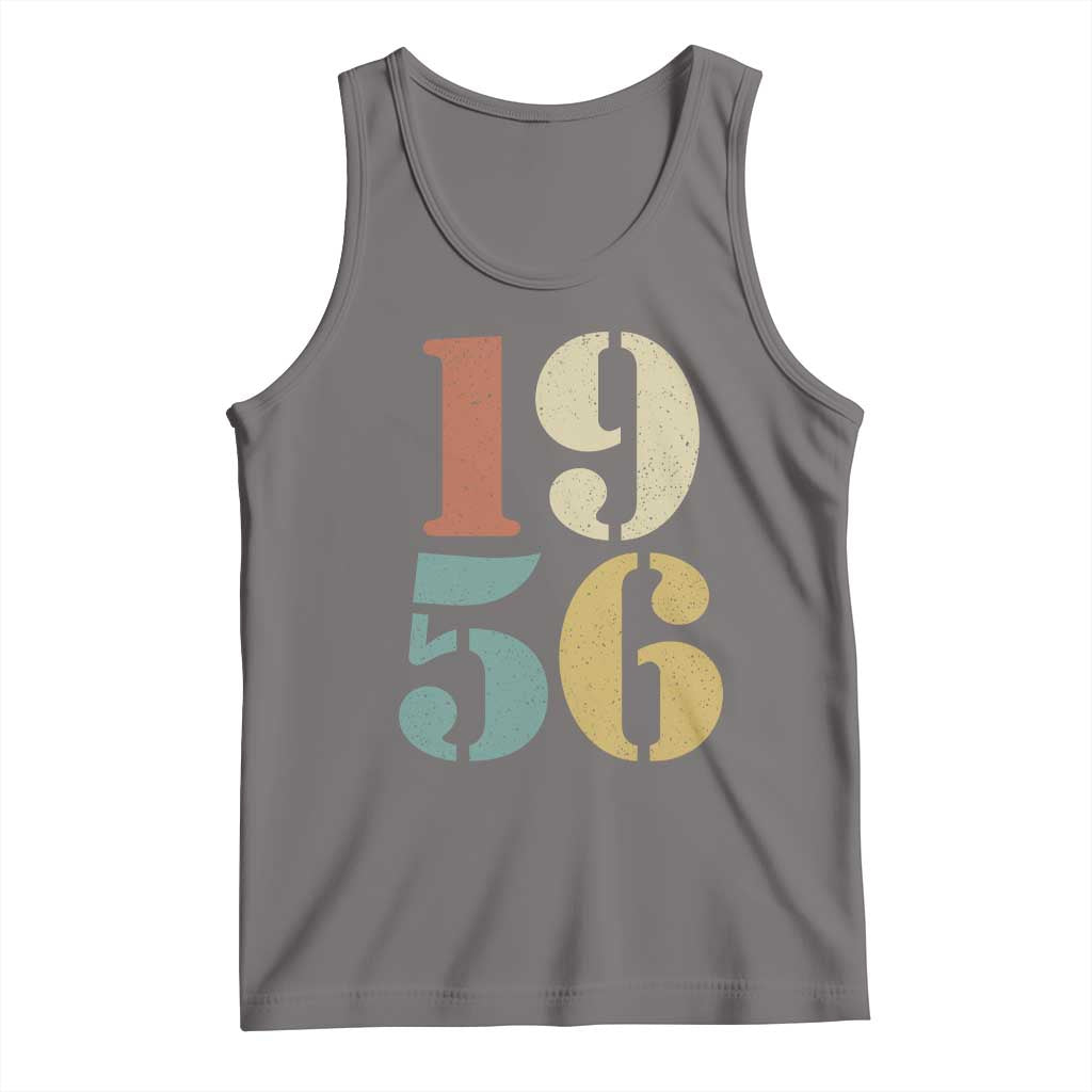 70th Birthday Tank Top Classic Retro 1956 70 Year Old Gifts TS10 Deep Heather Print Your Wear