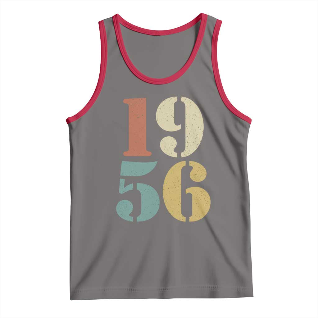 70th Birthday Tank Top Classic Retro 1956 70 Year Old Gifts TS10 Deep Heather Red Print Your Wear
