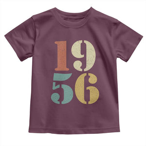 70th Birthday Toddler T Shirt Classic Retro 1956 70 Year Old Gifts TS10 Maroon Print Your Wear