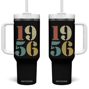 70th Birthday Tumbler With Handle Classic Retro 1956 70 Year Old Gifts TS10 One Size: 40 oz Black Print Your Wear