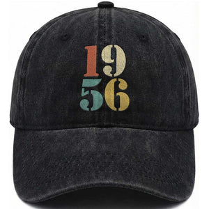 70th Birthday Washed Cotton Baseball Cap Classic Retro 1956 70 Year Old Gifts