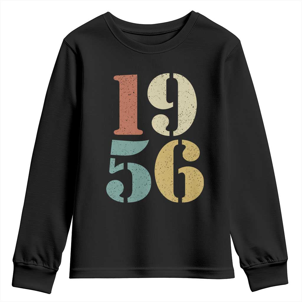 70th Birthday Youth Sweatshirt Classic Retro 1956 70 Year Old Gifts TS10 Black Print Your Wear