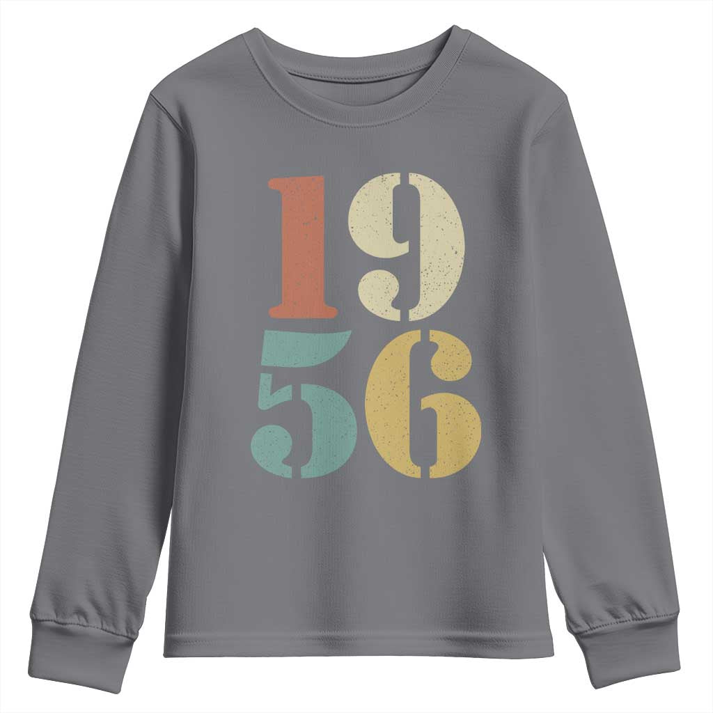 70th Birthday Youth Sweatshirt Classic Retro 1956 70 Year Old Gifts TS10 Charcoal Print Your Wear
