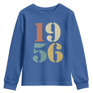 70th Birthday Youth Sweatshirt Classic Retro 1956 70 Year Old Gifts TS10 Royal Blue Print Your Wear