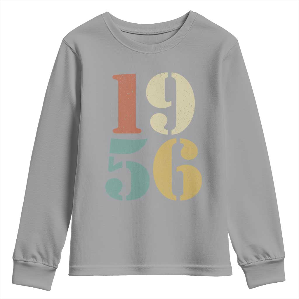 70th Birthday Youth Sweatshirt Classic Retro 1956 70 Year Old Gifts TS10 Sport Gray Print Your Wear