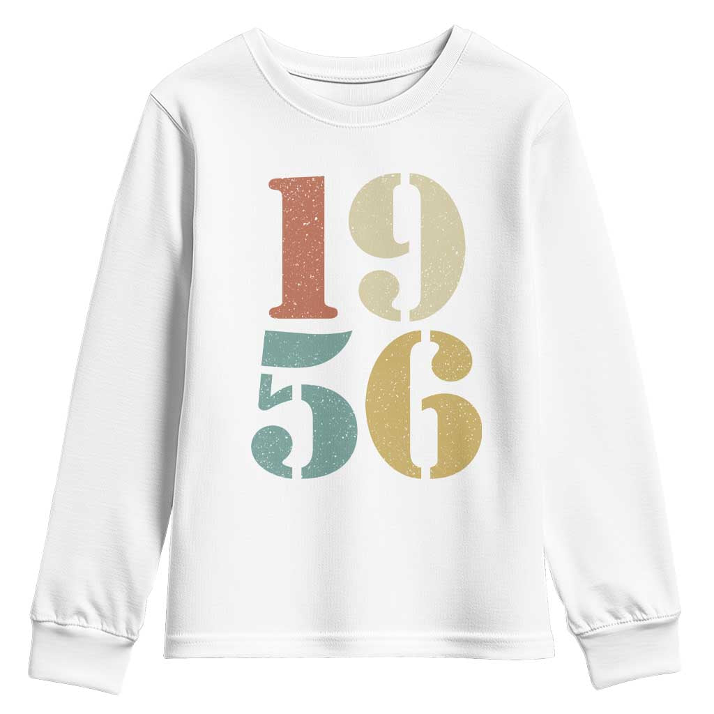 70th Birthday Youth Sweatshirt Classic Retro 1956 70 Year Old Gifts TS10 White Print Your Wear