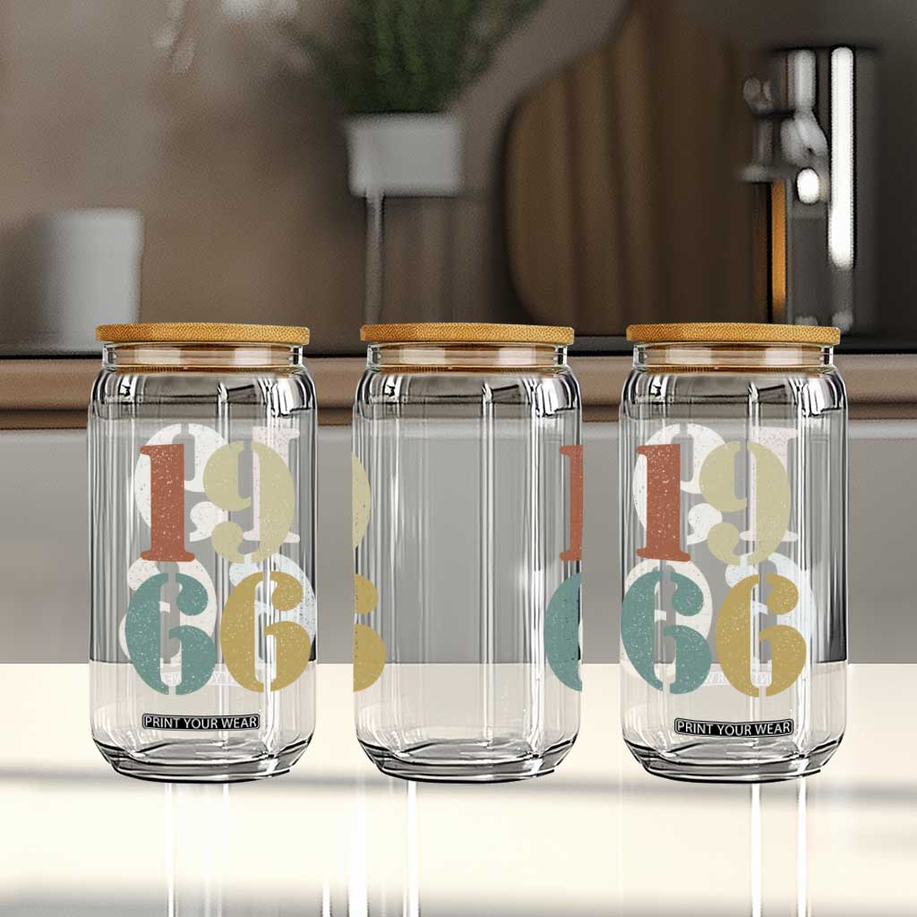 60th Birthday Glass Can Classic Retro 1966 60 Year Old Gifts TS10 Print Your Wear
