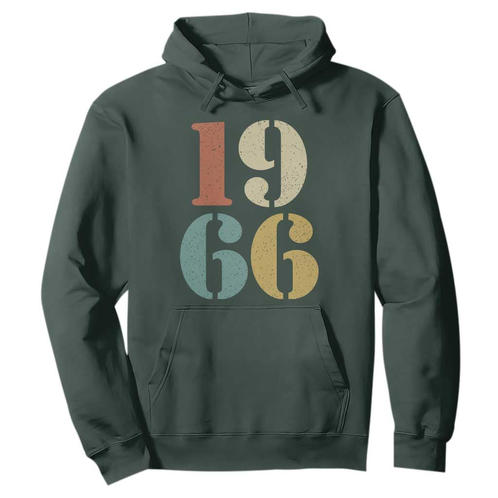 60th Birthday Hoodie Classic Retro 1966 60 Year Old Gifts TS10 Dark Forest Green Print Your Wear