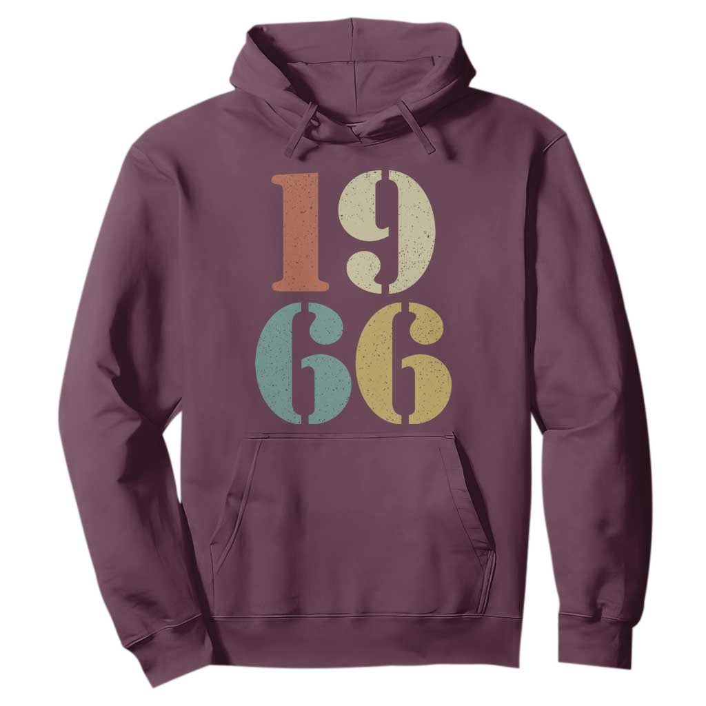 60th Birthday Hoodie Classic Retro 1966 60 Year Old Gifts TS10 Maroon Print Your Wear