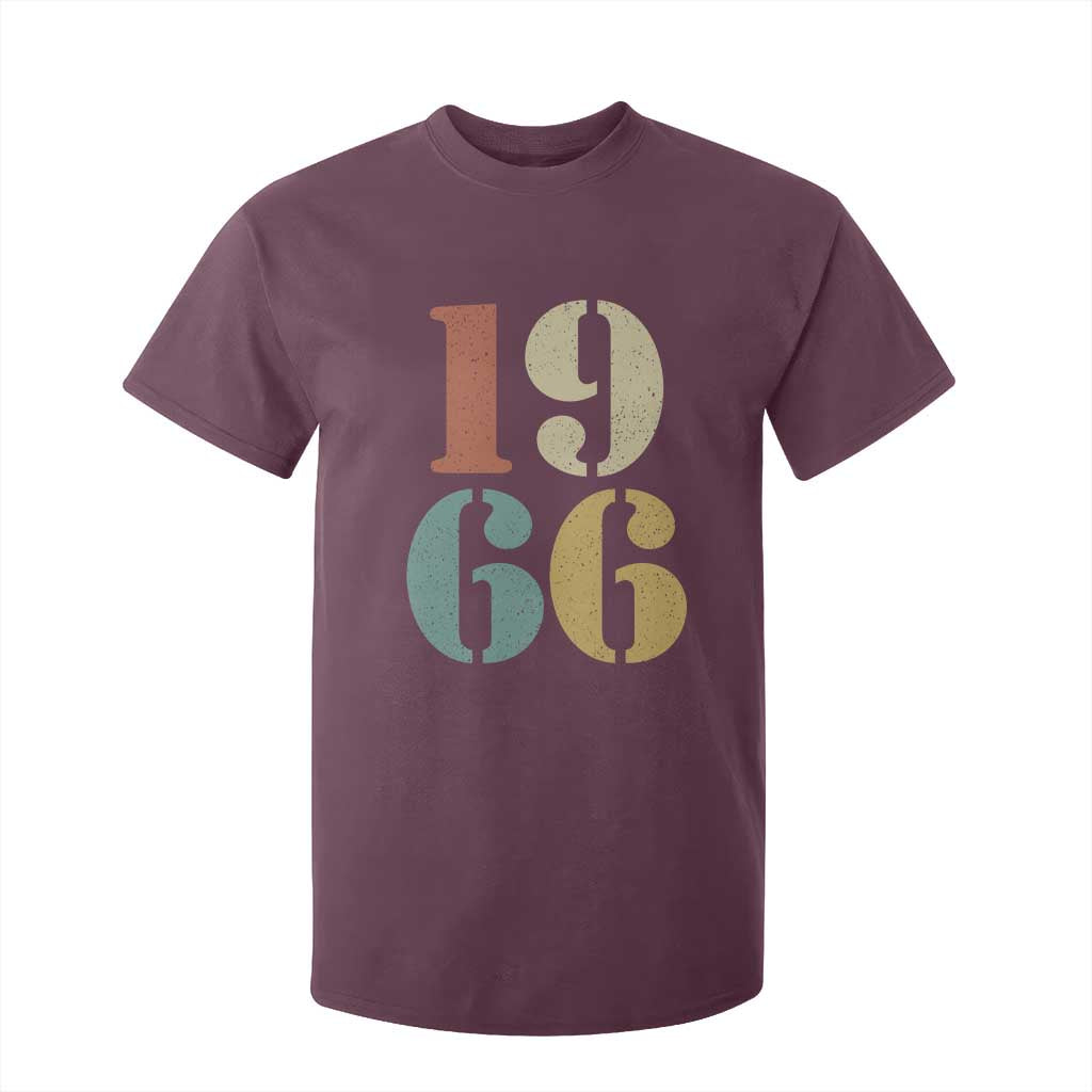 60th Birthday T Shirt For Kid Classic Retro 1966 60 Year Old Gifts TS10 Maroon Print Your Wear