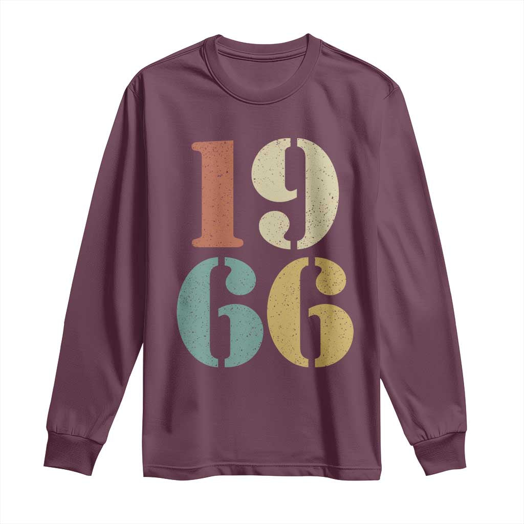 60th Birthday Long Sleeve Shirt Classic Retro 1966 60 Year Old Gifts TS10 Maroon Print Your Wear