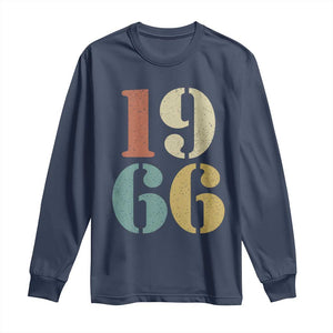 60th Birthday Long Sleeve Shirt Classic Retro 1966 60 Year Old Gifts TS10 Navy Print Your Wear