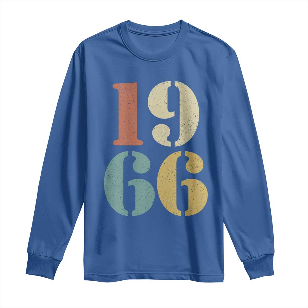 60th Birthday Long Sleeve Shirt Classic Retro 1966 60 Year Old Gifts TS10 Royal Blue Print Your Wear