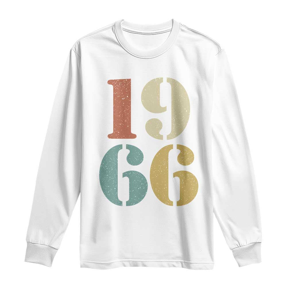 60th Birthday Long Sleeve Shirt Classic Retro 1966 60 Year Old Gifts TS10 White Print Your Wear