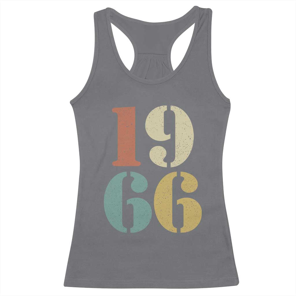 60th Birthday Racerback Tank Top Classic Retro 1966 60 Year Old Gifts TS10 Charcoal Print Your Wear