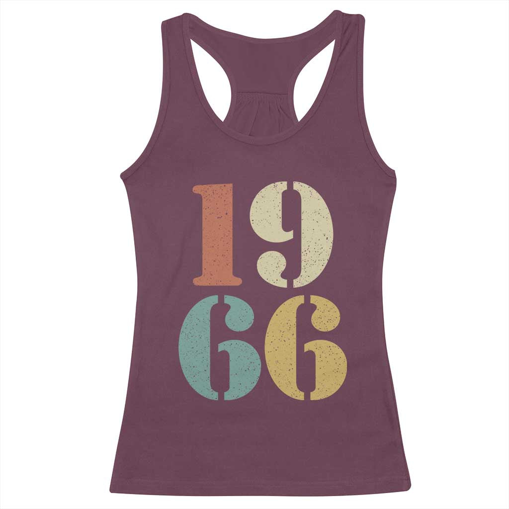 60th Birthday Racerback Tank Top Classic Retro 1966 60 Year Old Gifts TS10 Maroon Print Your Wear