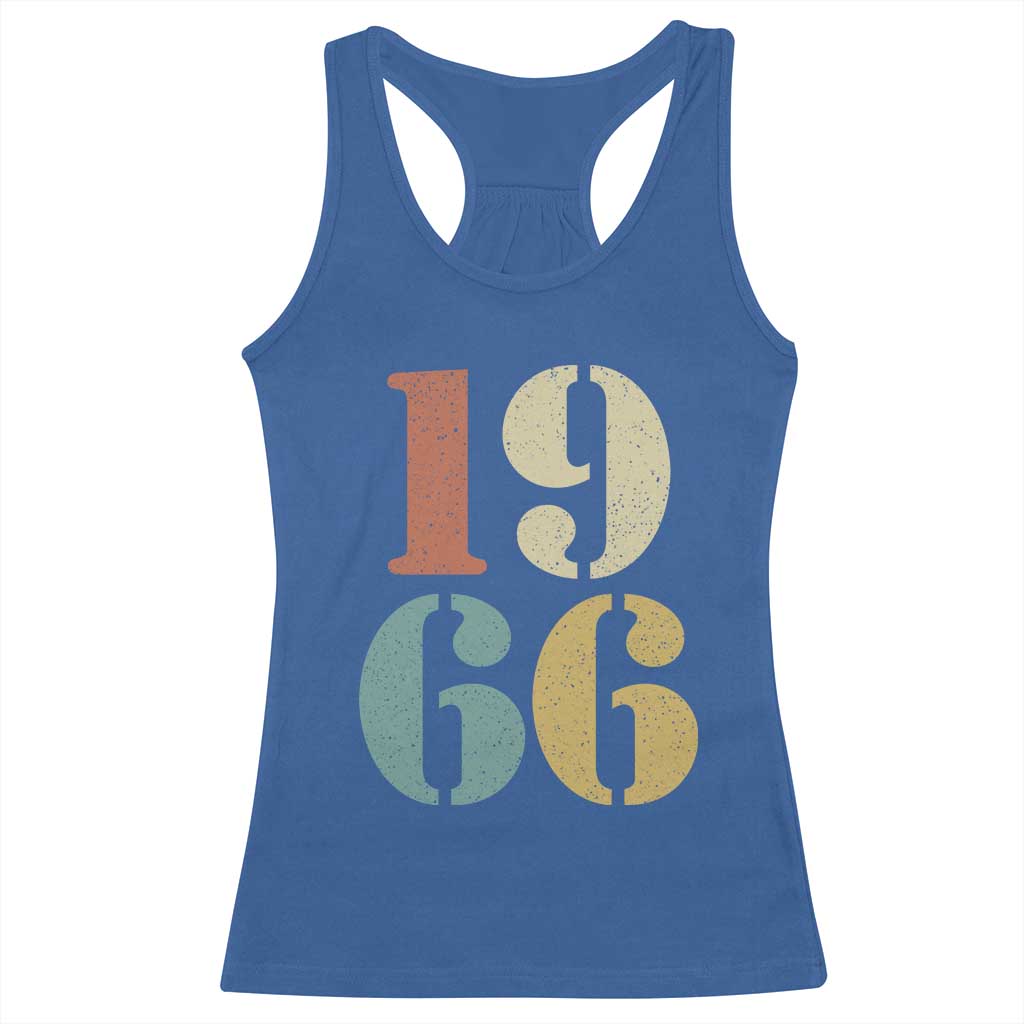 60th Birthday Racerback Tank Top Classic Retro 1966 60 Year Old Gifts TS10 Royal Blue Print Your Wear