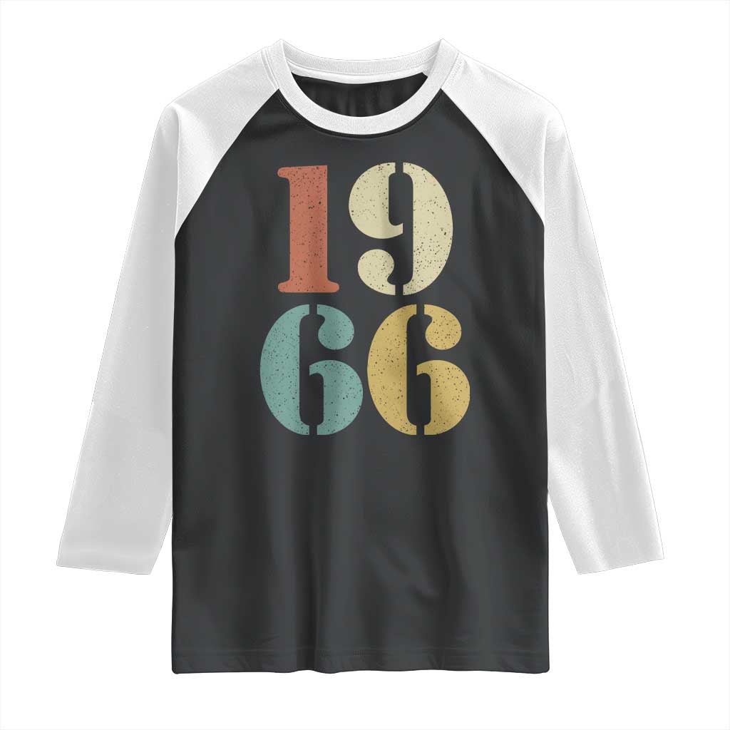 60th Birthday Raglan Shirt Classic Retro 1966 60 Year Old Gifts TS10 Black White Print Your Wear