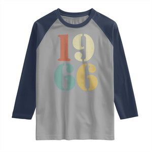 60th Birthday Raglan Shirt Classic Retro 1966 60 Year Old Gifts TS10 Sport Gray Navy Print Your Wear